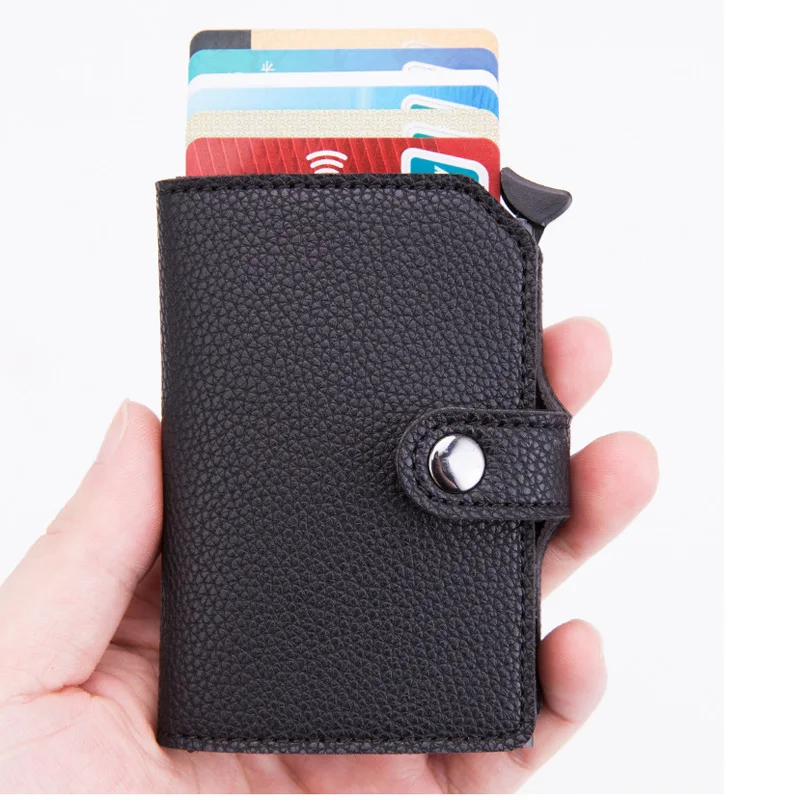 Maideduod, новинка, кошелек из искусственной кожи, RFID Блокировка ID, кредитный держатель для карт, металлический алюминиевый чехол для визитных карточек, кошелек для карт