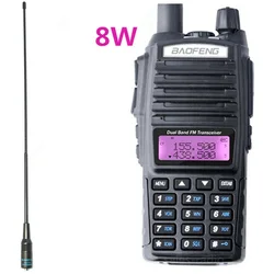 Baofeng – walkie talkie Radio Portable 8W Real Baofeng UV 82, double PTT, Radio bidirectionnelle Vhf Uhf, récepteur Radio Amateur, émetteur bidirectionnel UV82 