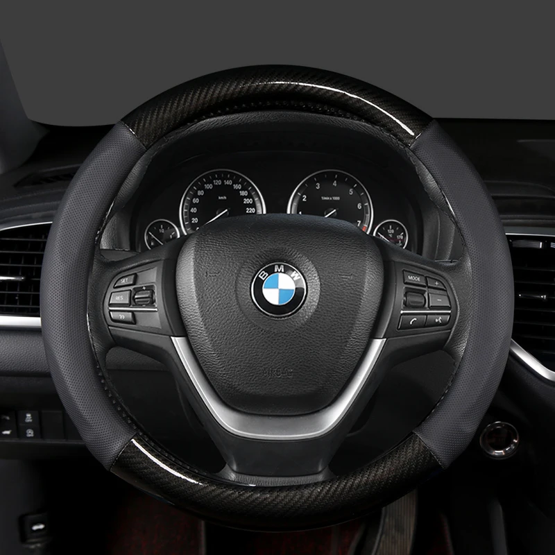 Car Steering-Wheels Cover 38cm 15"Leather For BMW 1 2 3 4 5 6 7 Z Series E46 E90 E87 F20 F22 F45 F30 G20 E60 F10 G30 F01 G11 E89 — view 5