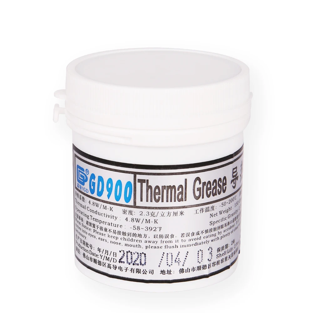 Thermal Paste GD900 Thermal Conductive Grease Paste Silicone Plaster Heatsink Compound for CPU CN30/CN150 4.8/6W/M-K