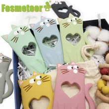 Fosmeteor – anneau de dentition en Silicone sans BPA, 1 pièce, sucette factice pour bébé, dessin animé, pendentif, soins infirmiers, bijoux artisanal, jouet Animal, cadeau 