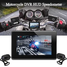 Motorcycle DVR HUD, C20M Waterproof Contact Screen Video Camera Dash Cam GPS Meter Digital Speedometer Compass Clock