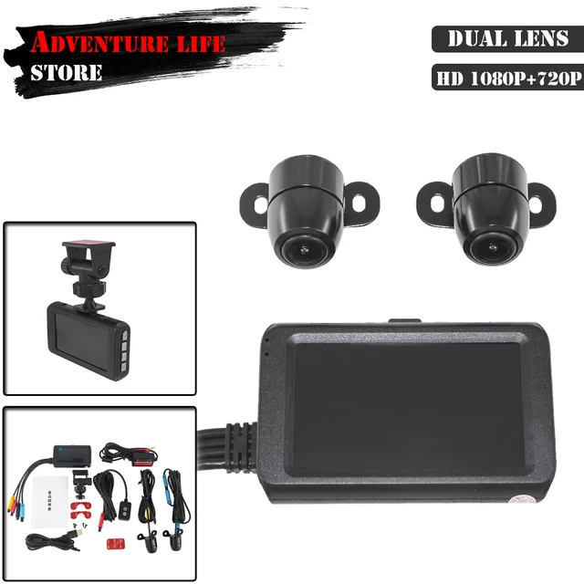 $US $50.76 Motorcycle DVR Front+Rear View Dash Cam Video Recorder Motorbike Dual Lens Night Vision Waterproof Camera 32GB HD 1080P+720P