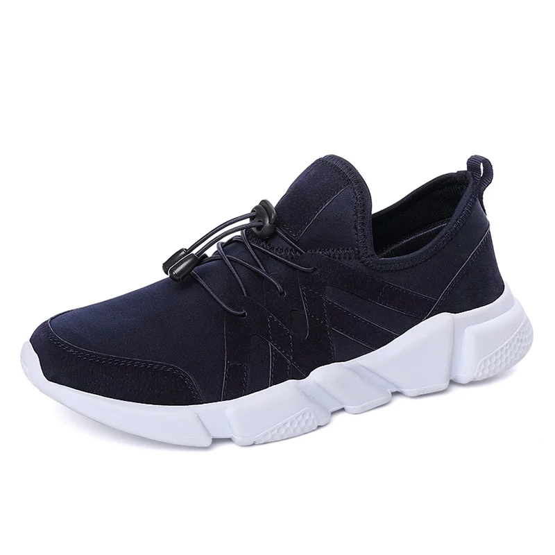 WK-830 Dark blue SUROM дышащий эластичный материал кроссовки Для мужчин мягкая удобная повседневная обувь модные женские низко вырезанные Туфли без каблуков Для мужчин высокой эластичности, для бега, обувь - Цвет: WK-830 Dark blue