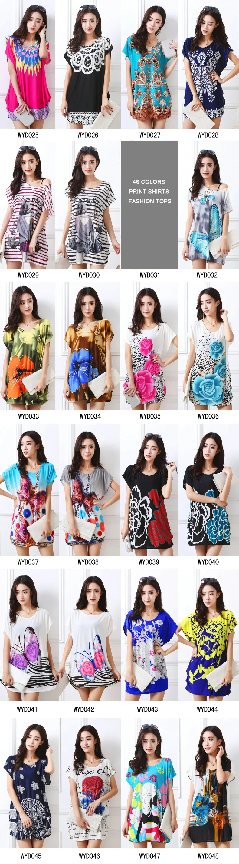 46 COLORS PRINT WOMEN T SHIRTS TOPS