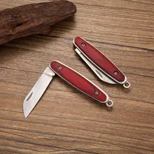 Мини-нож охотничьи карманные ножи Складные из нержавеющей стали Navaja с красной деревянной ручкой ручной инструмент Фруктовый нож Деревообработка
