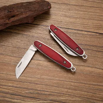 

Mini Knife Hunting Pocket Knives Foldable Stainless Steel Navaja Red Wood Handle Hand Tool Fruit Knife Woodworking Free Shipping
