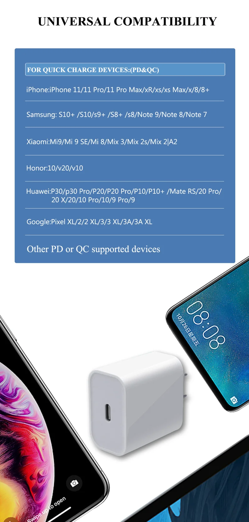 18 Вт быстрой зарядки Apple Зарядное устройство IPhone11Pro/XSMax телефон подключения кабеля для передачи данных