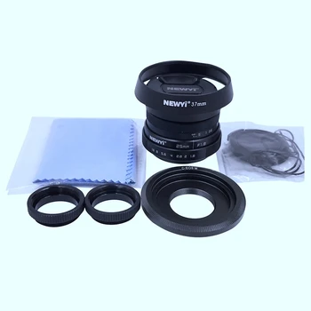

OPQ-Newyi 25Mm F/1.8 Cctv Mini Lens for All M Mount Mirro Camera & Hood Adapter 7 in 1 Kit