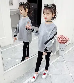 

Girls' leisure sports suit 2020 Hot Style Spring Fashionable children's suit Size 110-160cm Good quality Kids Clothing