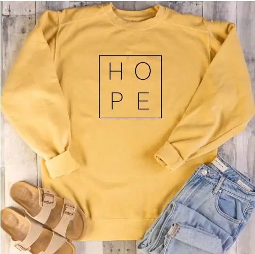 gold tee black text Демисезонный с длинным рукавом надеемся христианская Толстовка Графический религиозные Мода Костюмы Библии пуловер Вера Надежда Детский комбинезон - Цвет: gold tee black text