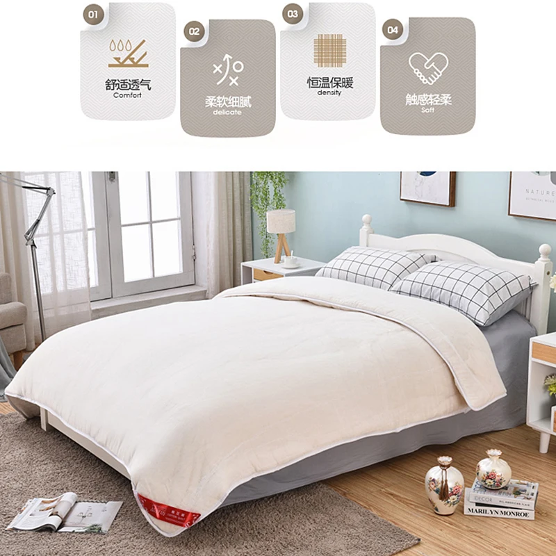 

Comforter Filling White Stuffed Handmade Quilt Cotton 100% Single Double Bed Soft Comfortable Spring Autumn Winter 1500g/1.5kg