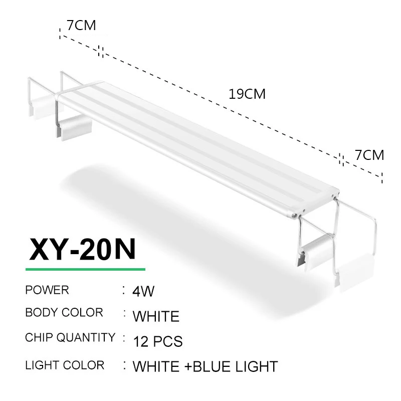 Аквариумный светодиодный светильник 15-57 см, высококачественный светильник для аквариума с Выдвижной кронштейн, белый и синий светодиодный s подходит для аквариума - Цвет: XY-20N WhitexBlue