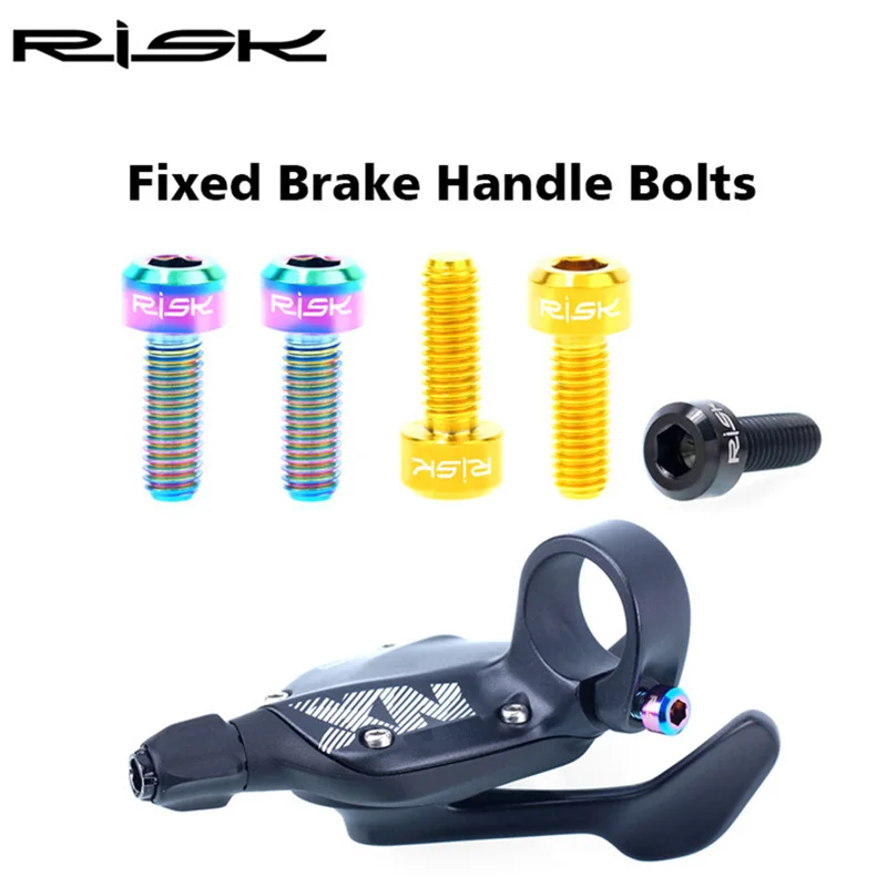 RISK 2 шт./лот, M5* 14 мм, титановый сплав, велосипедные болты, MTB горный велосипед, Сверхлегкий тормоз, фиксированная ручка, болты, велосипедные винты M5x14mm