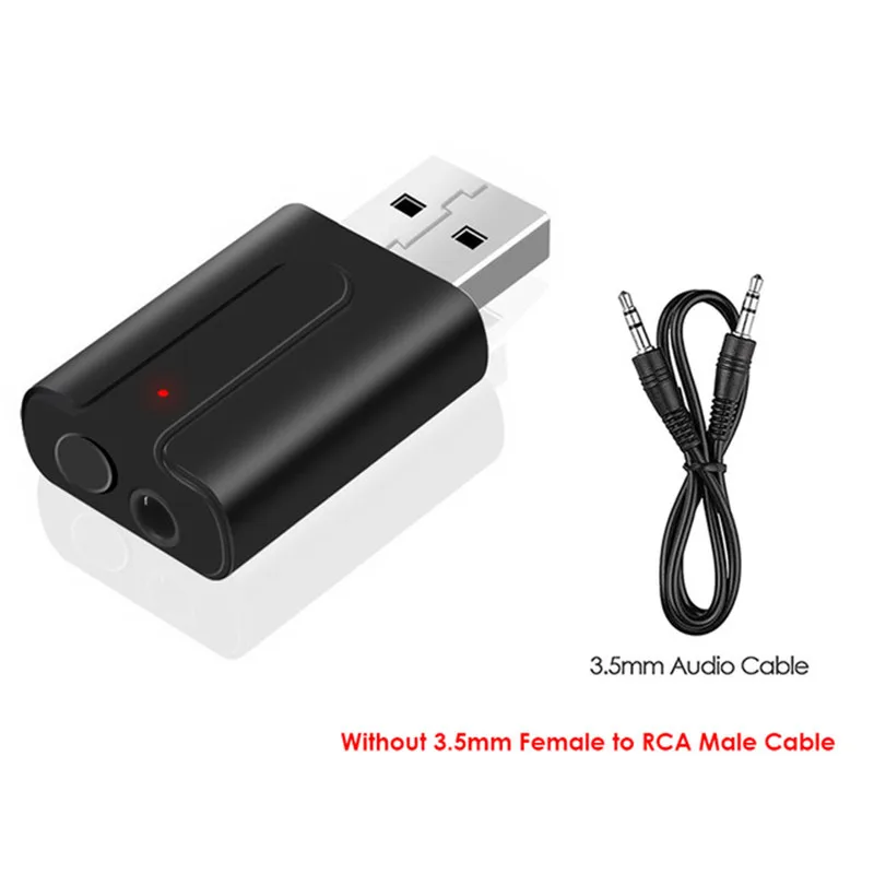 No RCA Cable VIKEFON Bluetooth 5,0 аудио приемник передатчик 2в1 RCA 3,5 мм AUX Jack Hifi стерео USB беспроводной адаптер для ТВ ПК автомобильный комплект MP3 - Цвет: No RCA Cable