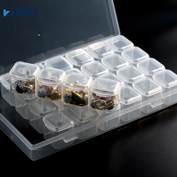

Transparent 28 Grids Storage Box Removable Tablet Capsule Jewelry Storage Organizer Box Container Rings Ornaments Box