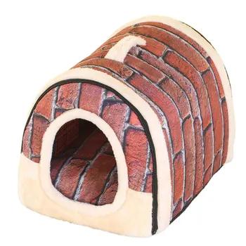 

Portable Foldable Dog Puppy Cat House Kennel Nest Soft Bed With Mat For Small Medium Pet Comfortable Travel Tent