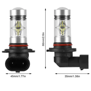 

new 2pcs 100W LED Fog Light Bulbs 12-24V H10 9145 9140 9040 6000K High Power Ultra White for Car Truck Replacement