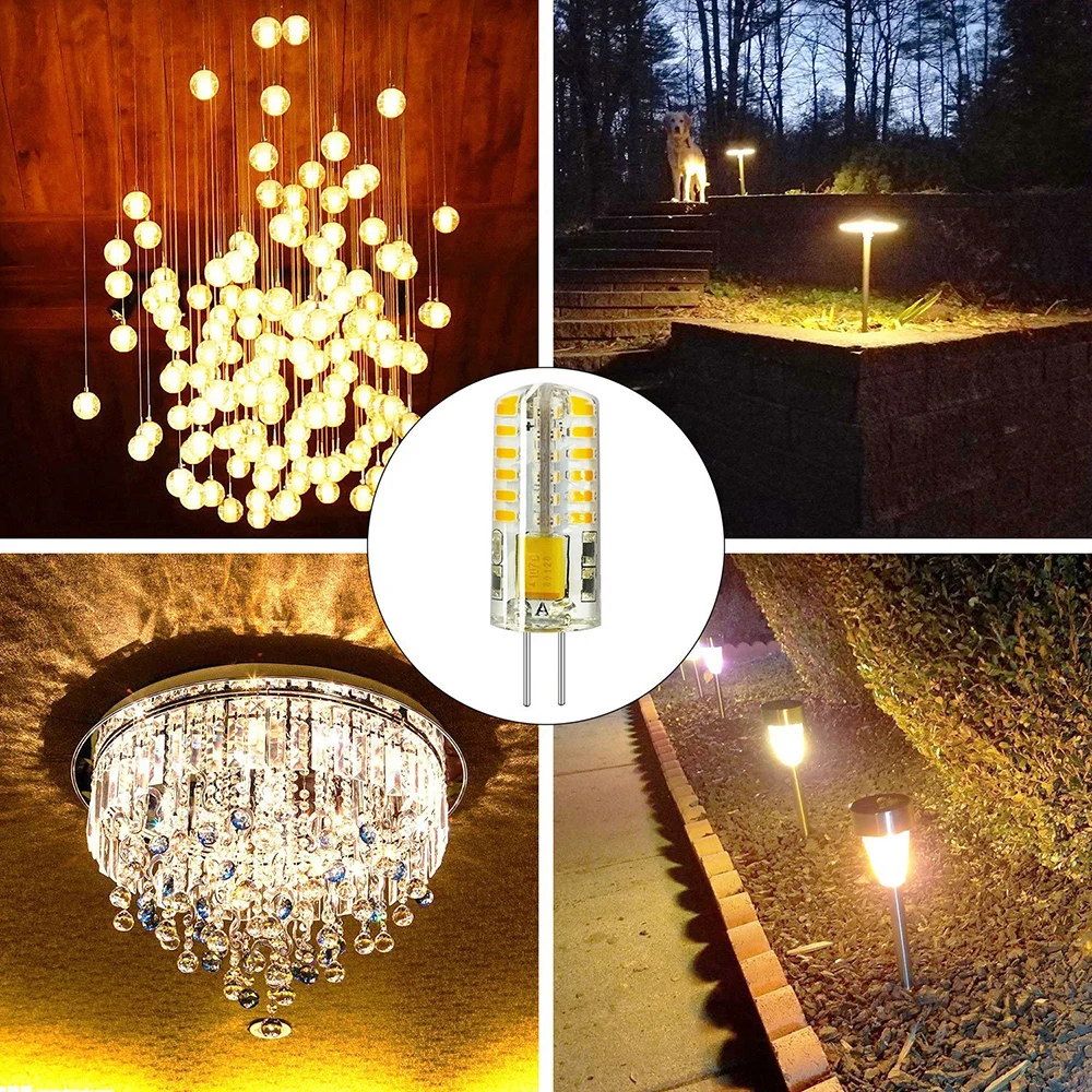 G4 Base LED Light Bulb AC/DC12V AC110V AC220V Equivalent to 20W Halogen Bulb Replacement 360Beam Angle Warm /Cool White D30