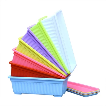 

Multi-use Flower Window Box PP Resin Rectangular Window Planter Vegetables Growing Container Garden Flower Plant Pot for Balcony
