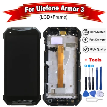 

5.7" Black with frame For Ulefone Armor 3 LCD Display and Touch Screen 100% Tested Screen Digitizer Assembly Replacement + tools