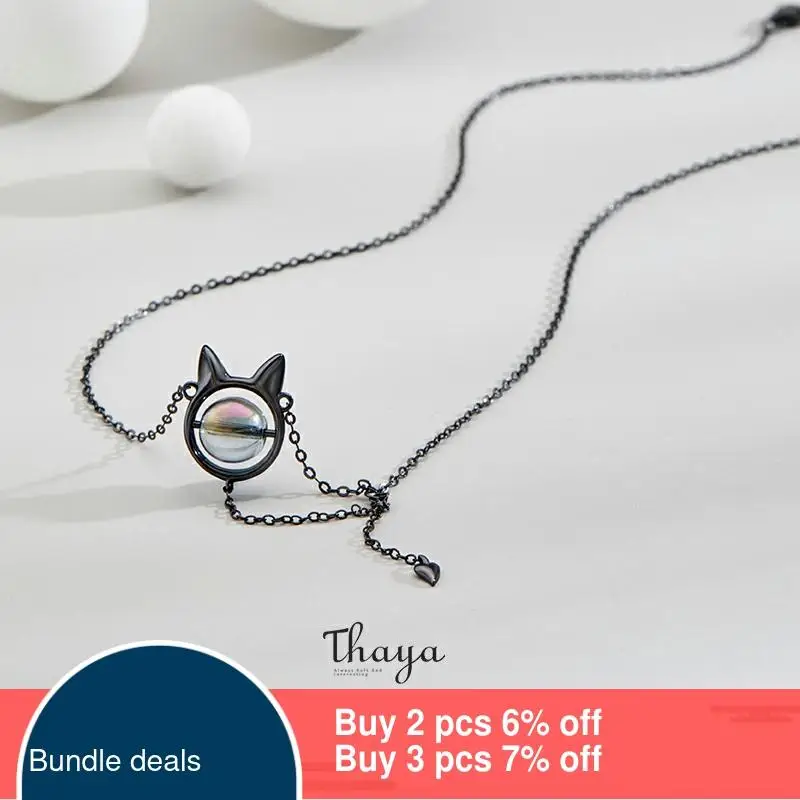 Thaya-collar con colgante para mujer y niña, aretes de Plata de Ley 925, collar de plata fina ► Foto 2/6