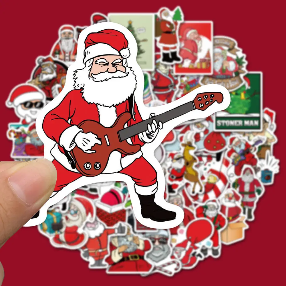 50Pcs Decorative Christmas Stickers For Laptop Skateboard Luggage Waterproof Journal Scrapbooking Albumn Supplies Decal Toy