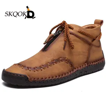 

Handmade Leather Shoes For Men High Top Casual Mens Shoes Leather Chaussure Homme 2020 Lace Up Ankle Boots Large Size 39-48