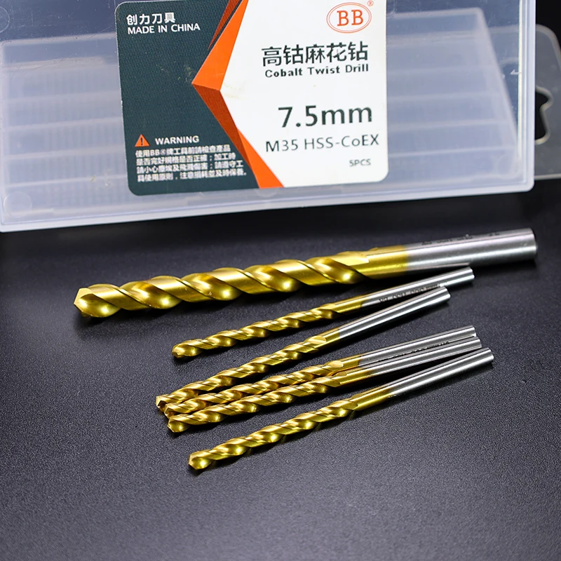 Drill Bit Set BB Cobalt Twist Drill Bit M35 EX HSSCO HSSE Metal Aluminum Copper Stainless Steel Wood Hole Tool Titanium 1mm-13mm Set 5/10Pcs drill bit set