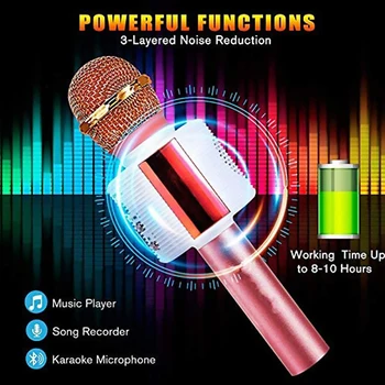 

Bluetooth Karaoke Microphone Wireless KTV Professional Speaker Home Portable Lightweight Musical Elements Mic Handheld Mic