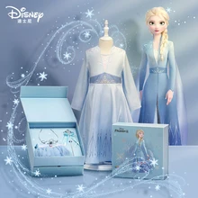 2021 new Disney Princess Dress snow and ice fate Aisha children&#39;s skirt summer birthday party girl dress birthday surprise