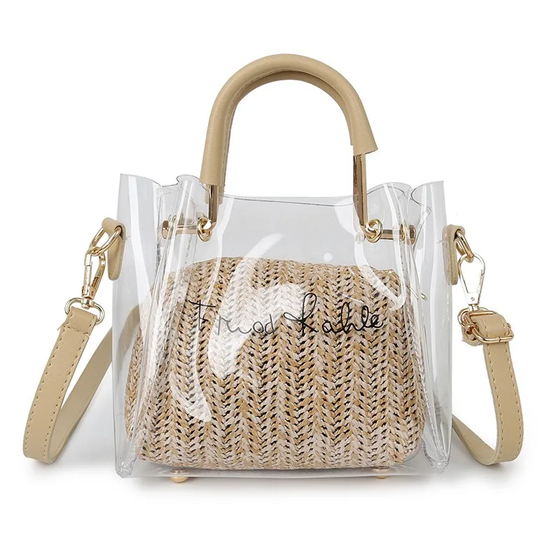 

Women bag 2020 PVC Transparent Bag Totes Bag Two-piece Set Clear Bag Handbags Woman Shoulder Bag Crossbody bag sac a mains femme