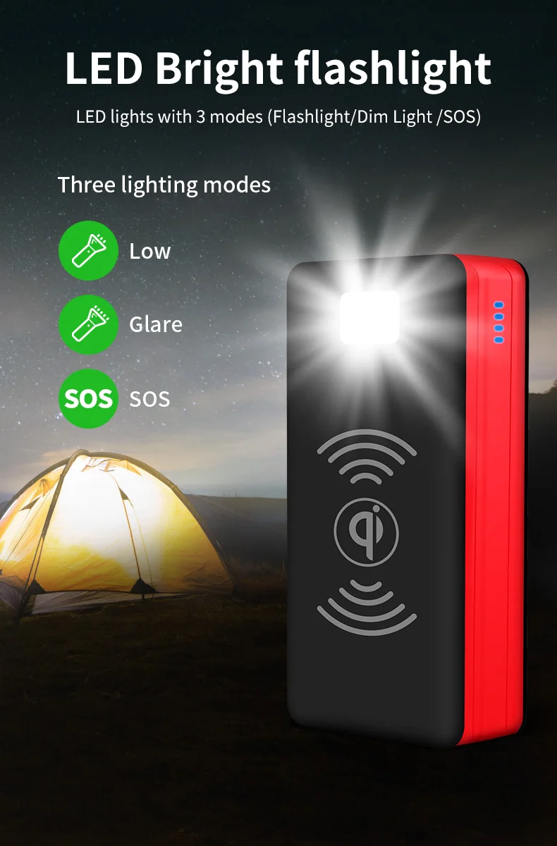 best power bank 99000mAh Wireless Solar Power Bank Portable Charger Large Capacity 4USB LEDLight Outdoor Fast Charging PowerBank Xiaomi Iphone usb c power bank