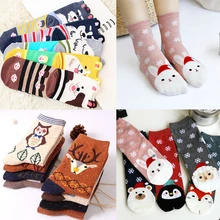 

Winter Merry Christmas Socks for Women Christmas Decor New Year Cotton Cartoon Keep Warm Cute Ladies Socks Christmas Gift
