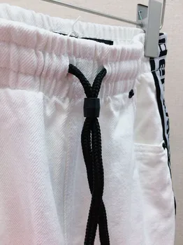 

Women Pants Alphabet Elastic Waist Sports Casual Jeans