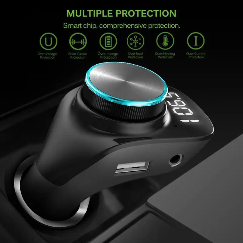 Автомобильный MP3-плеер Onever с ЖК-экраном, Автомобильный Mp3 адаптер, Bluetooth 5,0, поворотная кнопка, двойное зарядное устройство USB, адаптер питания, Новинка