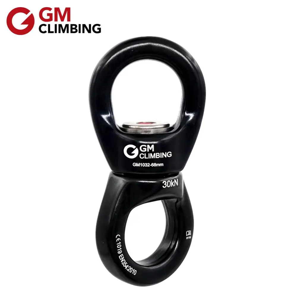 GM CLIMBING 30kN Micro Rotator Climbing Rope Swivel and 24kN D Locking Carabiner for Climbing Arborist Backyard Swing - Цвет: 1pc Swivel