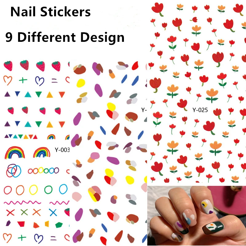 

Nusx New 3d Nail Art Sticker Flowers Motifs Nails Art Manicure Decal Decorations Design Nail Sticker For Nail Beauty Tips ST004