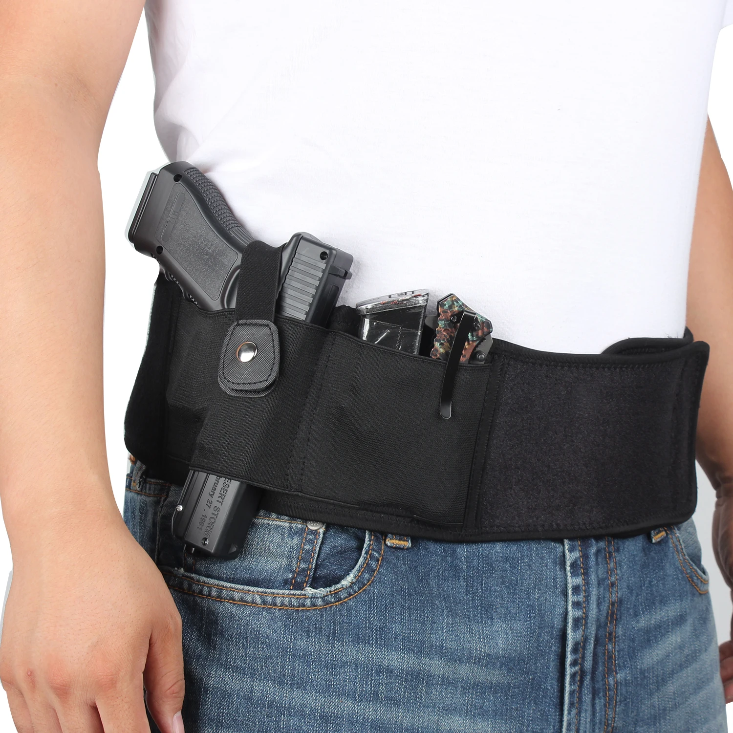 Kosibate Tactical Pistol Holster Portable Hidden Holster Wide Belt
