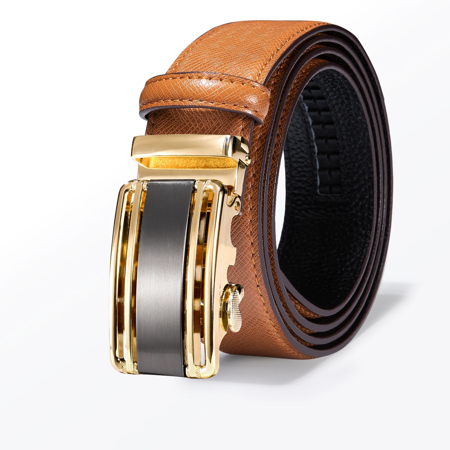 Cinture Da Uomo Cintura Con Fibbia Automatica In Lega Di Moda Business Cinture Da Uomo Casual In Vera Pelle Fascia In Va Di Alta Qualà Di Lusso 3.5cm - Foto 5