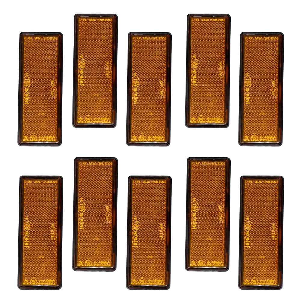 Orange 3.5x8.8cm Oblong Rear Reflector Pack of 10 Trailer Fence /Gate Post