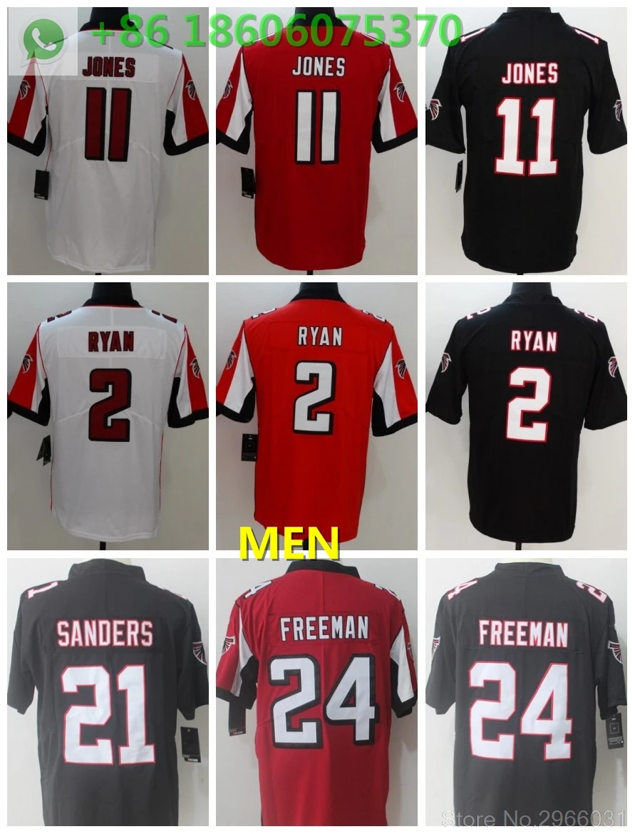 A+++ Качественная мужская футболка для взрослых 2 Matt Ryan 11 Julio Jones 24 devonta freeman Deion Sanders 21 Arizona