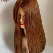 Индивидуальный модный цвет тела Европейский девственные волосы Шелковый Топ еврейский парик Кошерный парик с Фронтом шнурка