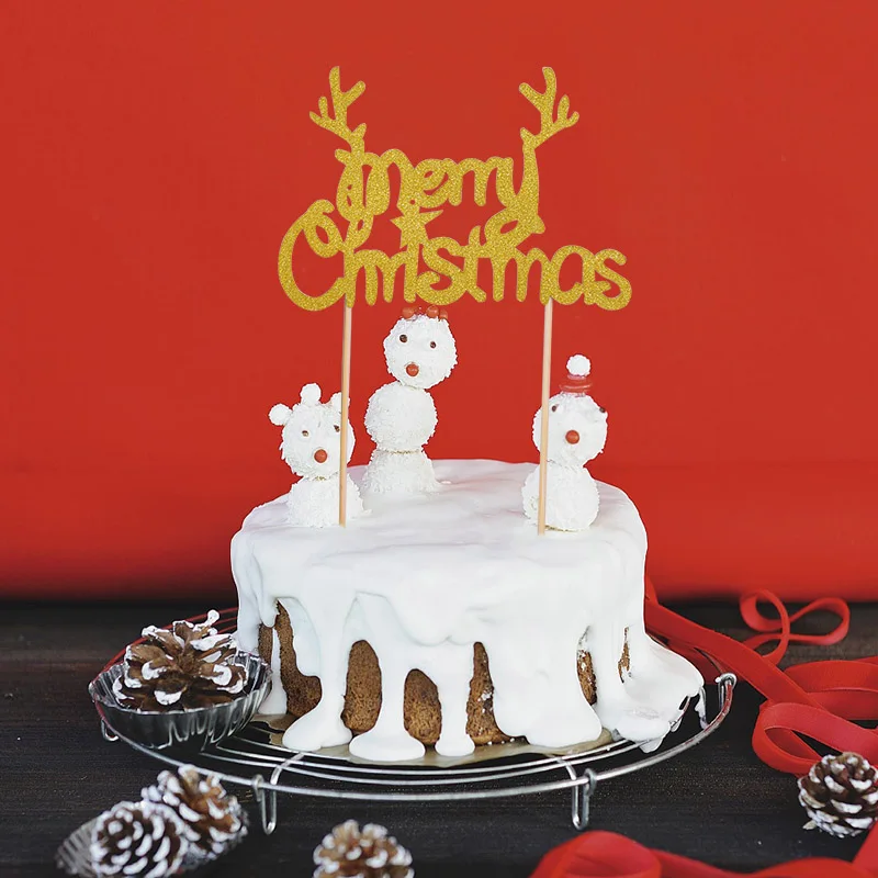 5/10 шт. Merry Топпер на Рождественский торт флаги инструменты для украшения торта кекс «сделай сам» фигурки жениха и невесты; на Рождество вечерние рождественские торты украшения