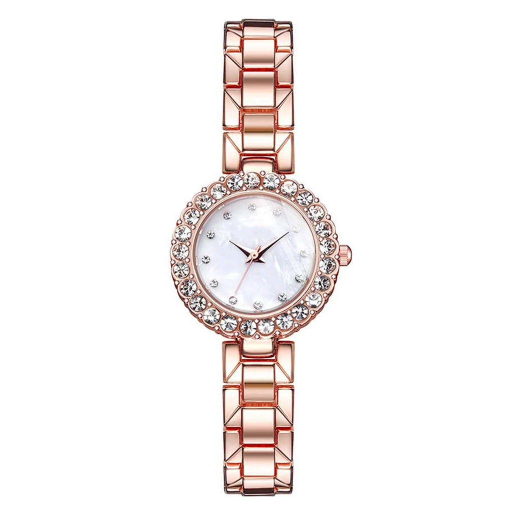2pcs Set Rose Gold Watch Luxury Women Fashion Ladies Quartz Diamond Wristwatch Elegant Female Bracelet Watches Reloj Mujer 