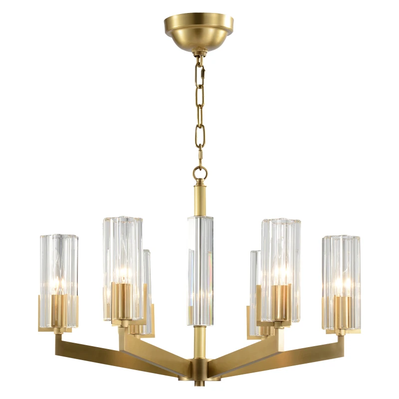 

Designer All-copper Light Luxury Post-Modern Minimalist Living Room Dining Room Creative Study Crystal Chandelier