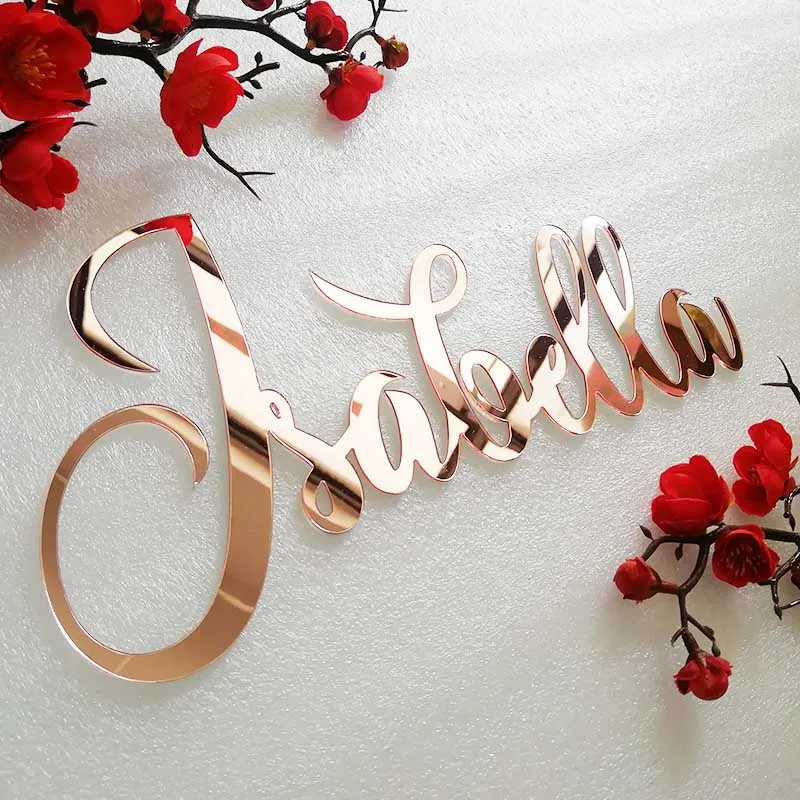 Personalized Name Wedding Birthday Signs Wood Acrylic Cut Name Photobooth Props Wedding Party Gifts Setting Supplies