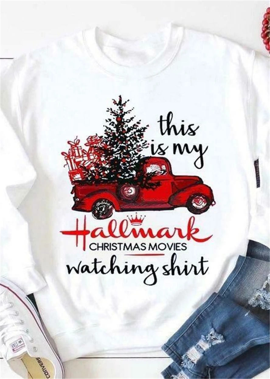 Футболка This is My Christmas Movies, забавная стильная повседневная футболка с короткими рукавами, хипстер, хлопок, Рождественский цветной подарок, верхняя одежда - Цвет: white