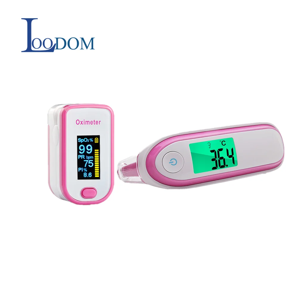 

Loodom Finger Pulse Oximeter Ear Thermometer Digital Baby Infrared Thermometer Baby Adult oximetro de dedo LCD thermometer digit