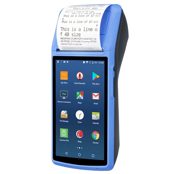 Android PDA портативный pos-терминал с 2G 3G wifi Bluetooth NFC Встроенный термопринтер и считыватель штрих-кодов с зарядным устройством док-станции - Цвет: Черный